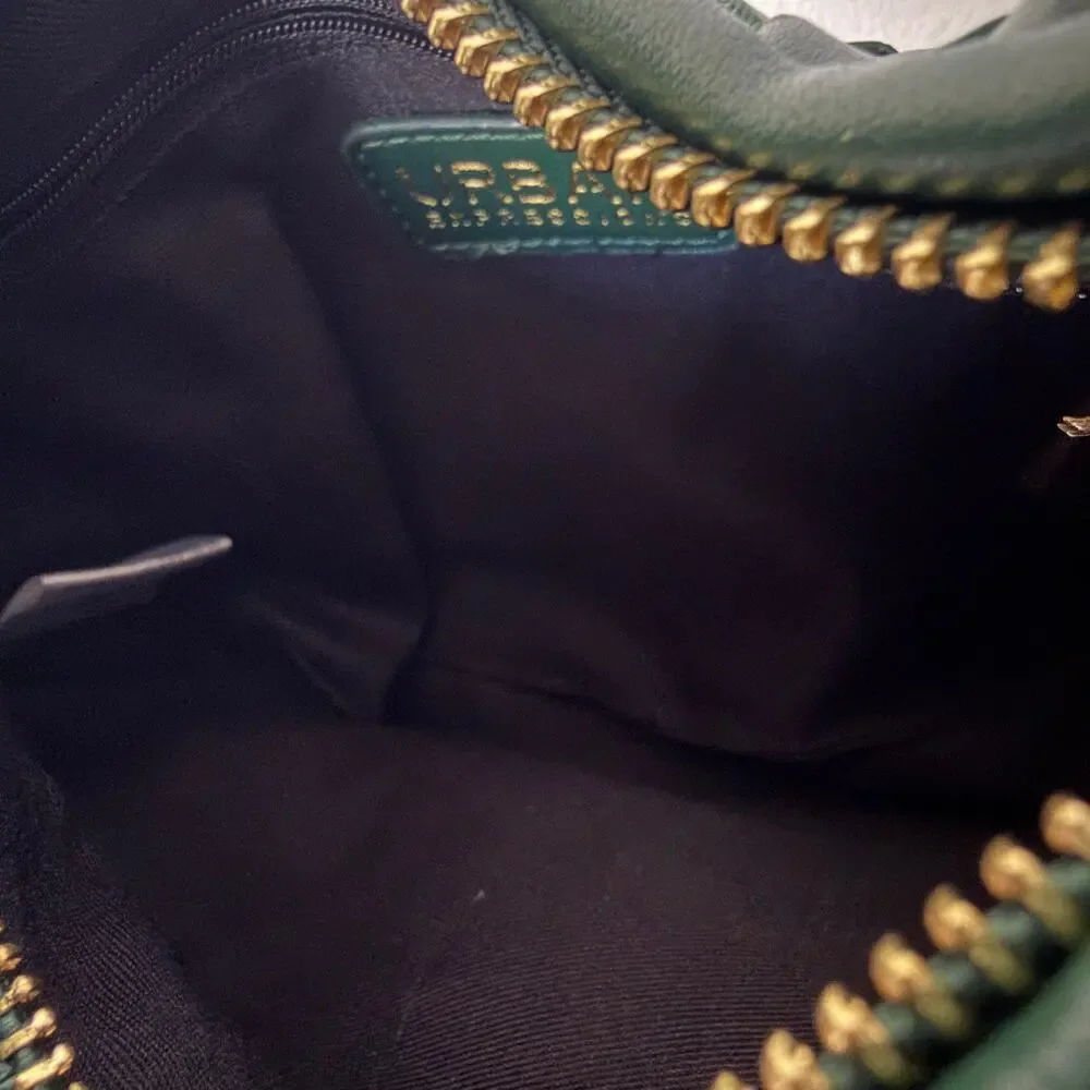 Urban Expressions Dark Green Woven Faux Leather Handbag NEW